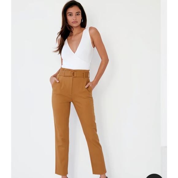 Babaton Pants - Babaton Zayden Belted  Pant Trouser Straight Leg Ankle Womens Sz 4